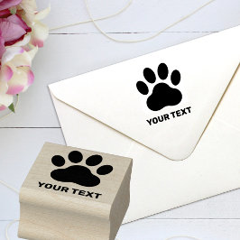 Carimbo De Borracha Imagem de Pegada de Pata Personalizada e Texto
