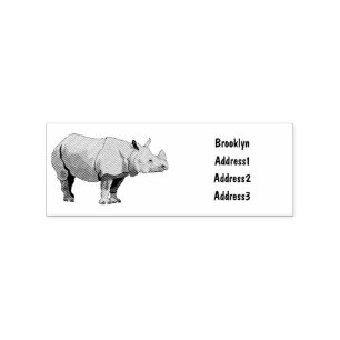 Carimbo De Borracha Imagem do desenho animado de Javan rhinoceros
