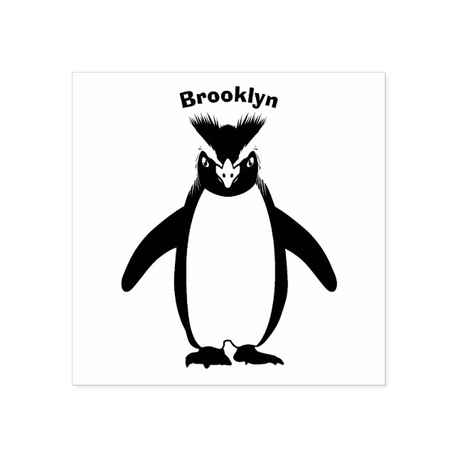 Carimbo De Borracha Imagem do desenho animado de pinguim macarrão-bran (Impressão)