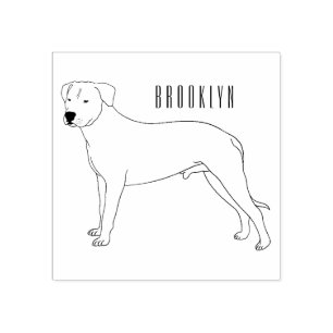 Carimbo De Borracha Imagem do desenho animado do cão Dogo argentino