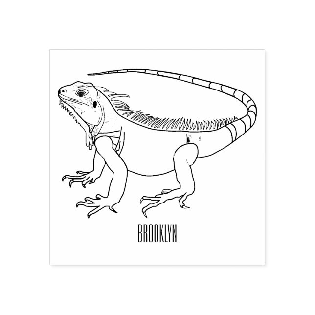 Carimbo De Borracha Imagem do desenho de Iguana (Impressão)