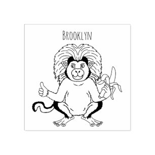Carimbo De Borracha Imagem do desenho do macaco Cotton Top Tamarin