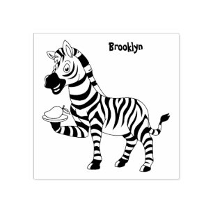 Carimbo De Borracha Imagem engraçada de desenho animado de zebra