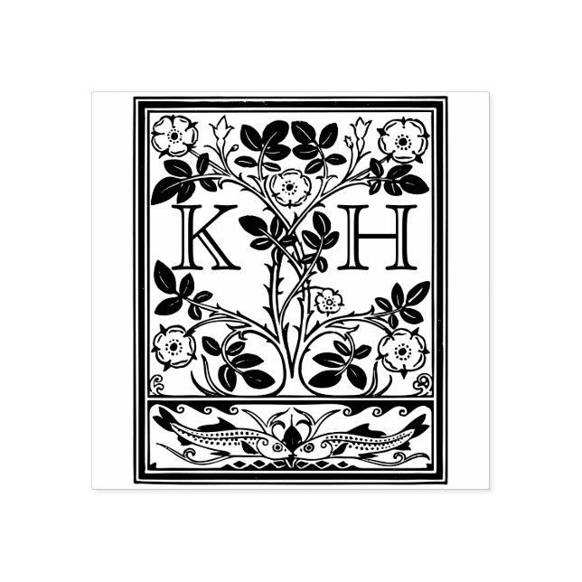 Carimbo De Borracha Iniciais Antigos Ex Libris Deserto Rosa (Impressão)