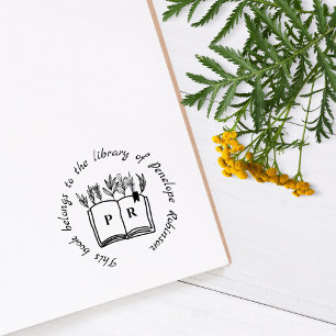 Carimbo De Borracha Iniciais de Nome Personalizado de Script Simples d