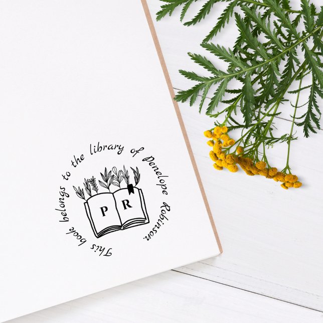 Carimbo De Borracha Iniciais de Nome Personalizado de Script Simples d (Criador carregado)