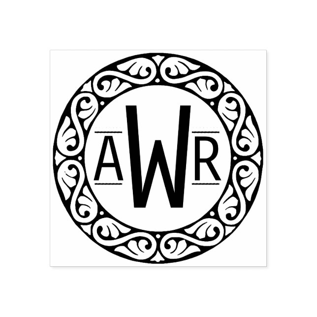 Carimbo De Borracha Iniciais de quadros circulares ID431 (Impressão)