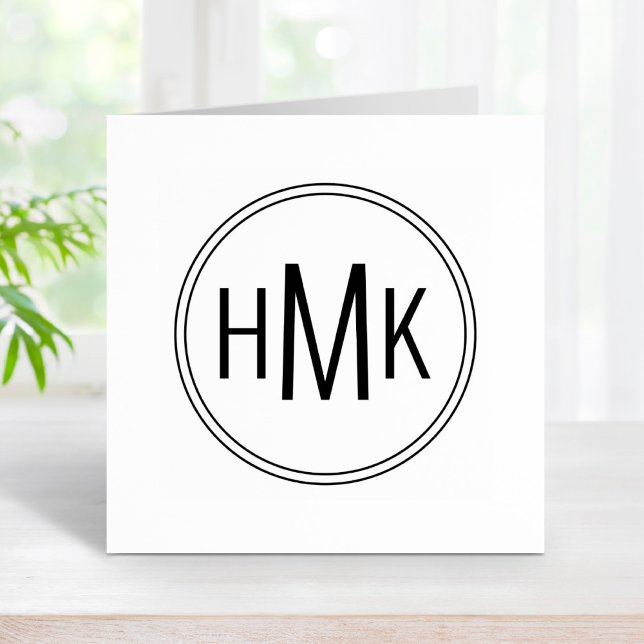 Carimbo De Borracha Iniciais Simples de Monograma Limpo 3 (Criador carregado)