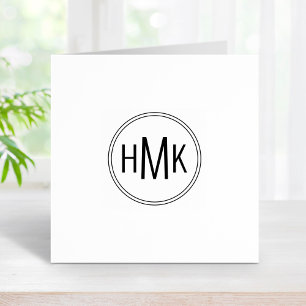 Carimbo De Borracha Iniciais Simples do Monograma 3 1x1