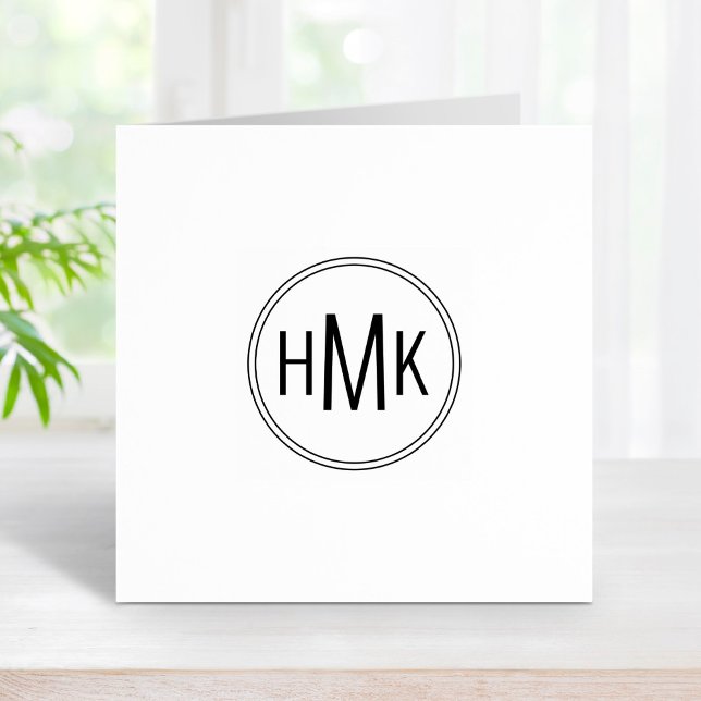 Carimbo De Borracha Iniciais Simples do Monograma 3 1x1 (Criador carregado)