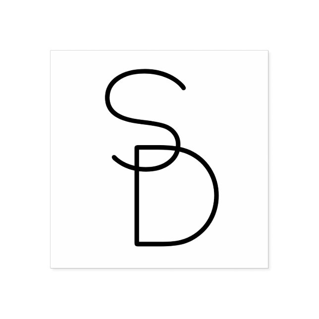 Carimbo De Borracha Iniciais Sobrepostas de Aparência Moderna (Impressão)