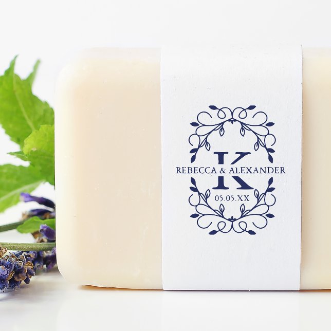 Carimbo De Borracha Iniciais Sofisticados de Monograma de Casamento (Criador carregado)