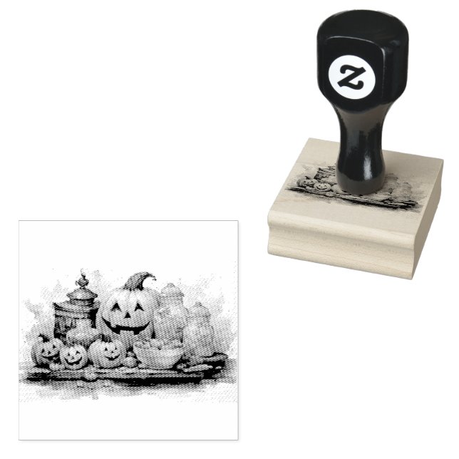 Carimbo De Borracha Jack O Lanterns Halloween Rostos (Carimbado)