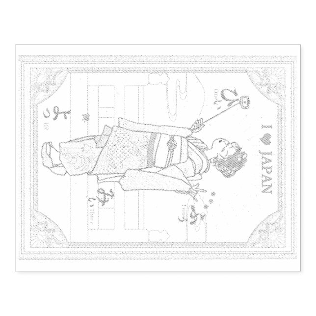 Carimbo De Borracha Japan's ancient capital and cute maiko. (Impressão)