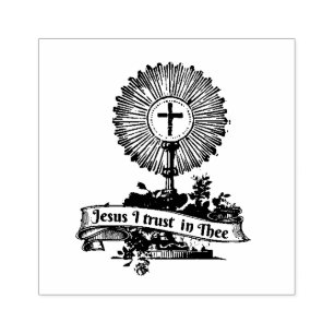 Carimbo De Borracha Jesus Eucarista Monstrance Compaixão religioso