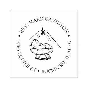 Carimbo De Borracha Jesus na Estrela de Natal Religiosa