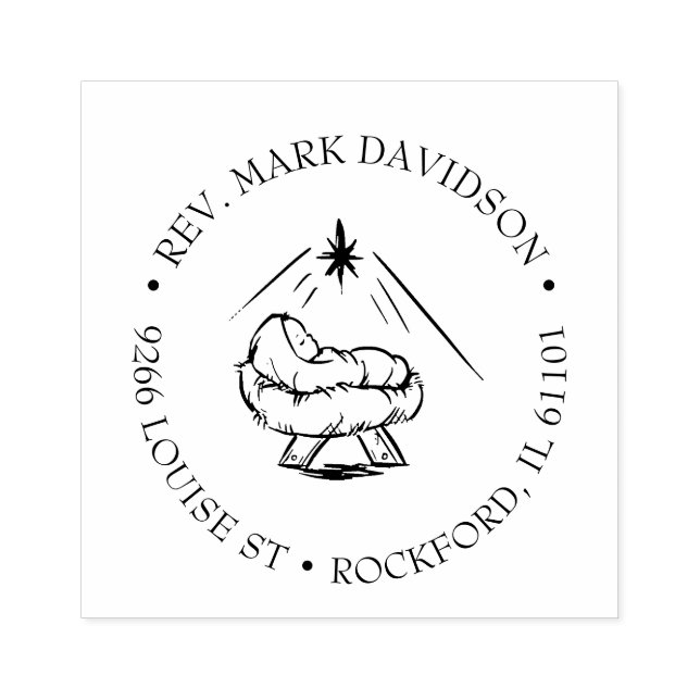 Carimbo De Borracha Jesus na Estrela de Natal Religiosa (Impressão)