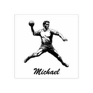 Carimbo De Borracha Jogador de handebol moderno trendy vintage persona