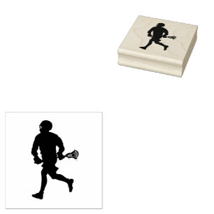 Carimbo De Borracha Jogador de Lacrosse