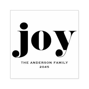 Carimbo De Borracha JOY Bold Typografia Moderna Natal