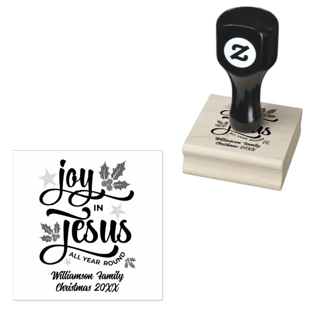 Carimbo De Borracha JOY IN JESUS Personalized Christian Christmas   (Carimbado)