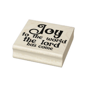Carimbo De Borracha Joy To The World Christmas Square Wood