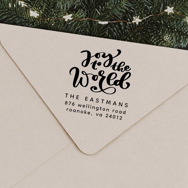 Carimbo De Borracha Joy to World Self Inking Rubber Stamp (Criador carregado)