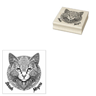 Carimbo De Borracha Katze Mandala