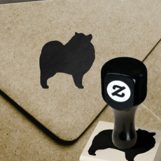 Carimbo De Borracha Keeshond Dog Breed Silhouette