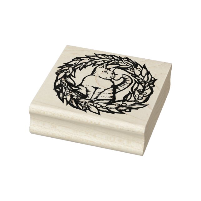 Carimbo De Borracha Kitty Cat Natal (Carimbo)