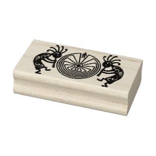 Carimbo De Borracha KOKOPELLI / HOMEM NO ouro MAZE + suas ideias