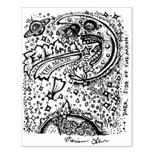 Lado Escuro Do Cartaz Da Lua De Arte Da Madeira