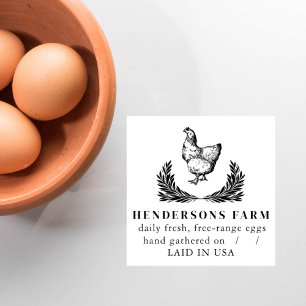 Carimbo De Borracha Laina nos EUA - Fazenda de óvulo de Vintage Rustic