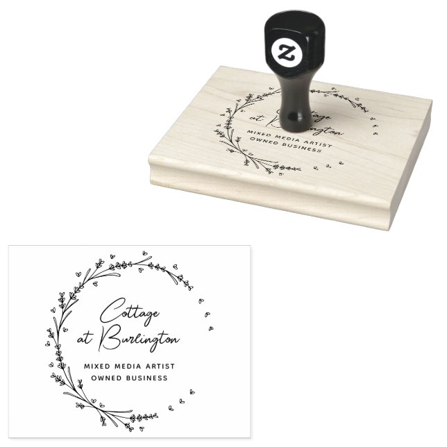 Carimbo De Borracha Lavanda Hearts Wreath (Carimbado)