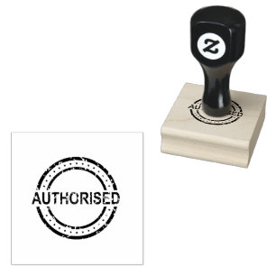 Carimbo De Borracha Layout Circular de Texto Autorizado Cor Jet Black