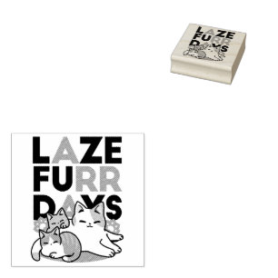 Carimbo De Borracha Lazer - Design de Gatos Preguiçosos