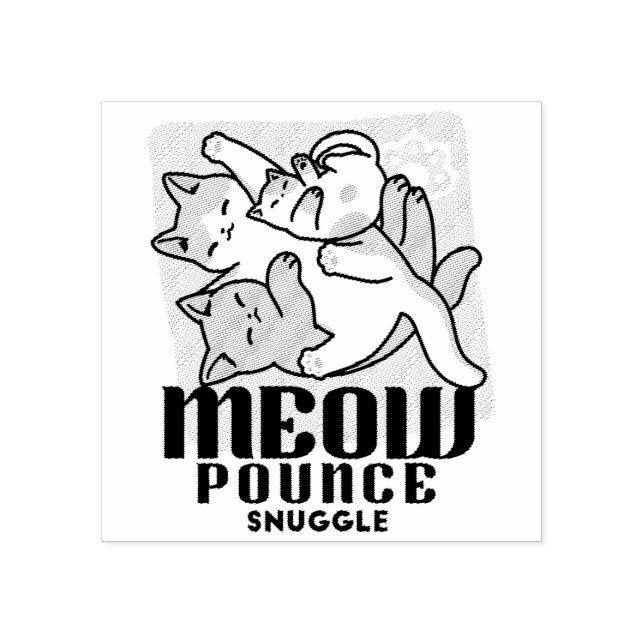 Carimbo De Borracha Lazer - Design de Gatos Preguiçosos (Impressão)