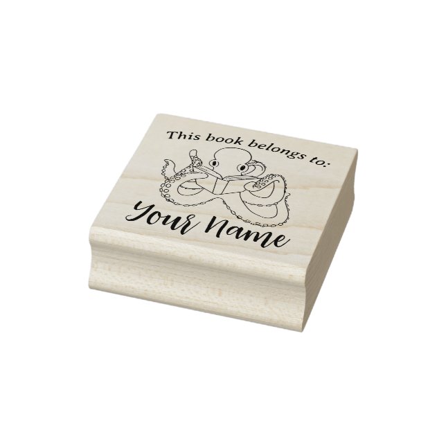 Carimbo De Borracha Lendo livro de polvos (Carimbo)