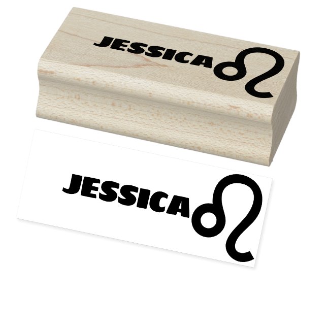 Carimbo De Borracha Leo Zodiac - Sinal Legal de Nome Personalizado Pal (Criador carregado)