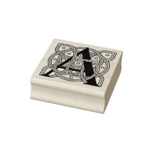 Carimbo De Borracha Letra A Vintage Celtic Knot Monograma