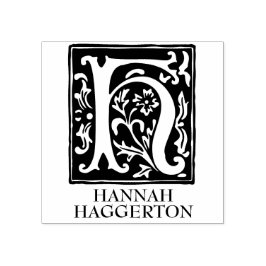 Carimbo De Borracha Letra alfabética oral H monograma