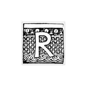 Carimbo De Borracha Letra decorativa Monograma Vintage R