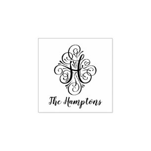 Carimbo De Borracha Letra H Nome inicial do Monograma de Farinha Elega