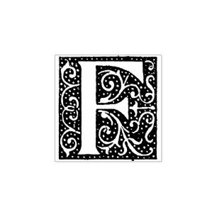 Carimbo De Borracha Letra inicial do Ornamentado Monograma Vintage F