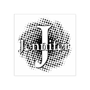 Carimbo De Borracha Letra inicial e nome personalizado