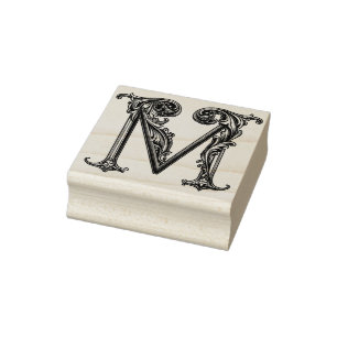 Carimbo De Borracha Letra M Wood Art Stamp