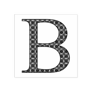 Carimbo De Borracha Letra Mídia Damask Monograma B