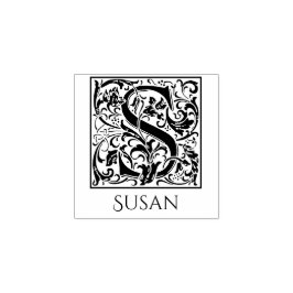 Carimbo De Borracha Letra S Vintage - Primeira Letra com Nome Personal