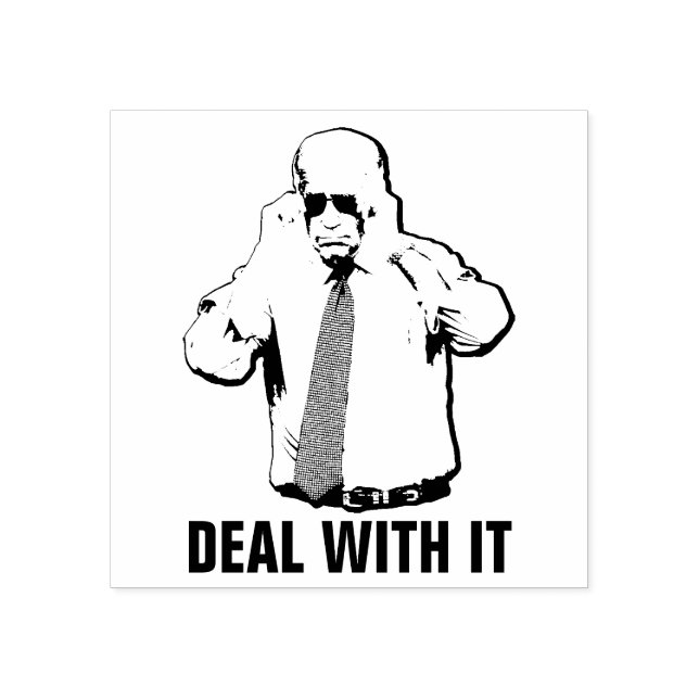 Carimbo De Borracha Lidar Com Ele Biden (Impressão)