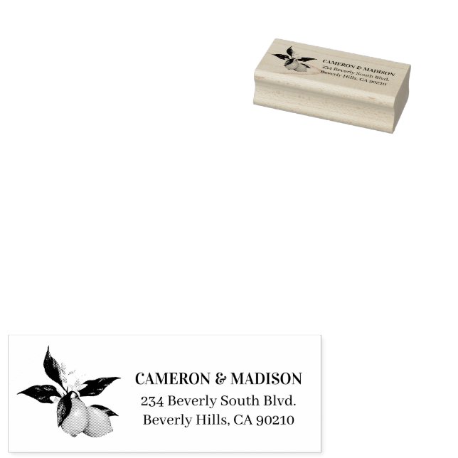 Carimbo De Borracha Limões Pintados À Mão Com Casamento De Flores (Carimbado)